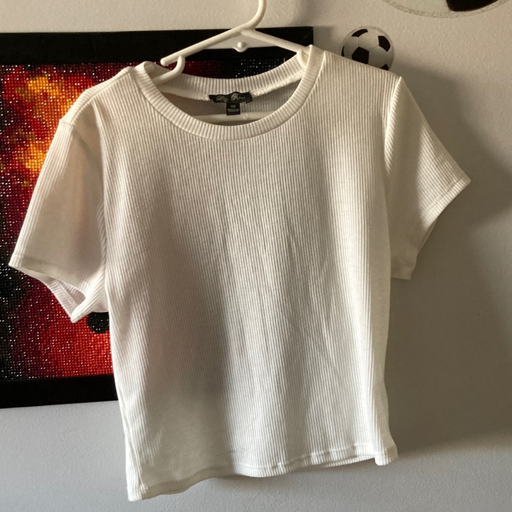 Fitted tee, XS, white,crop top
